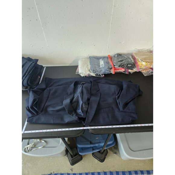 Oak Hill Perfect Fit Blue Plaid Sports Coat Size 56L Long Jacket Blazer Preppy - Picture 8 of 12